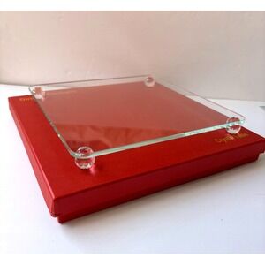 Simon Designs Crystal Square Display Shelf Collectible Vanity Candle Cake New